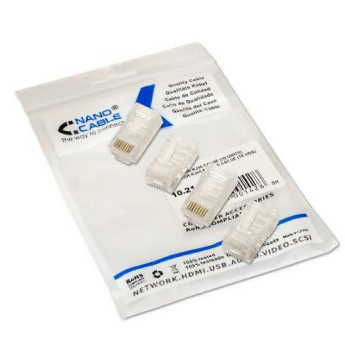 Category 5 UTP RJ45 Connector NANOCABLE 10.21.0102-100 100 pcs Transparent Category 5 UTP RJ45 Connector NANOCABLE 10.21.0102-100 100 pcs Transparent