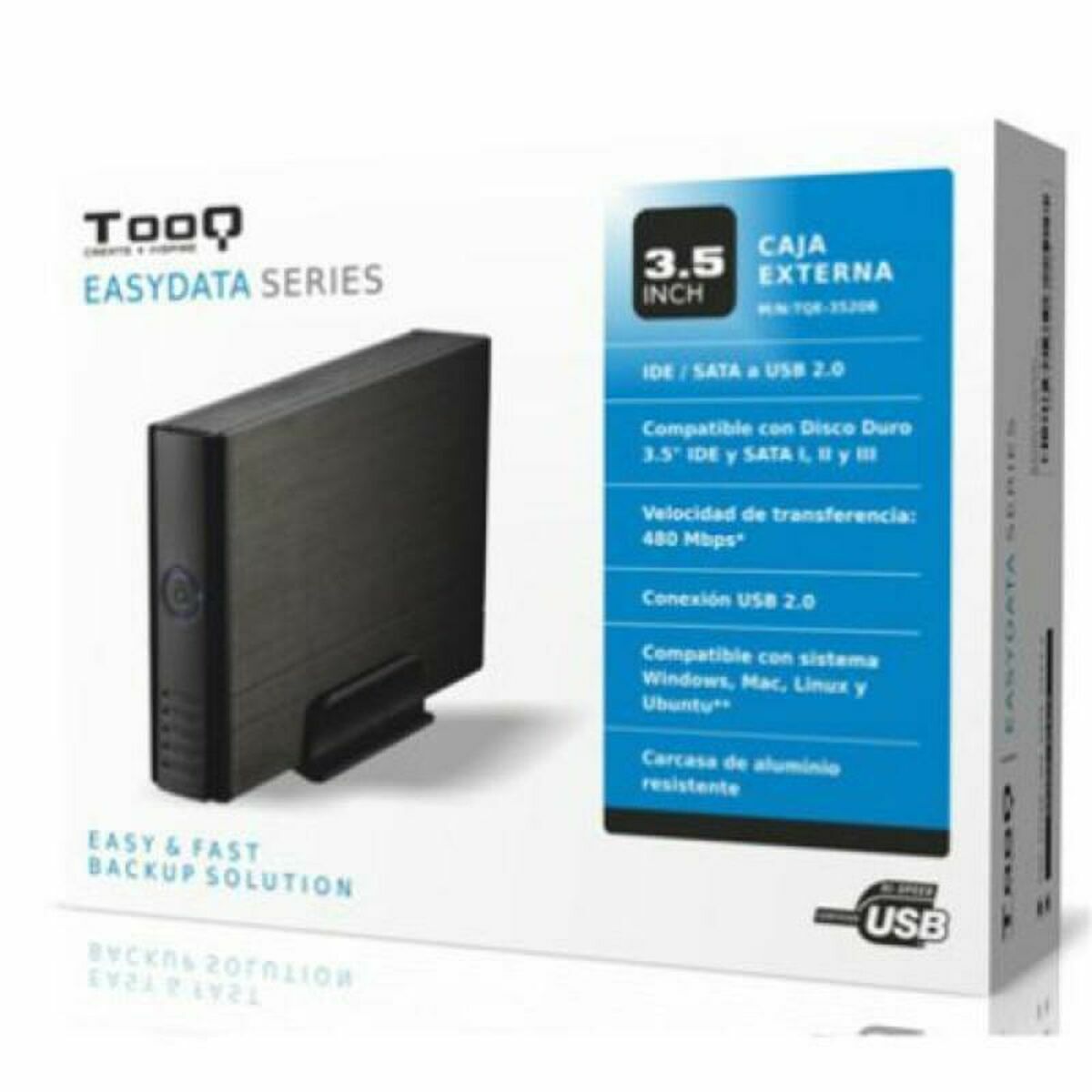 External Box TooQ TQE-3520B HD 3.5″ IDE / SATA III USB 2.0 Black 3,5″