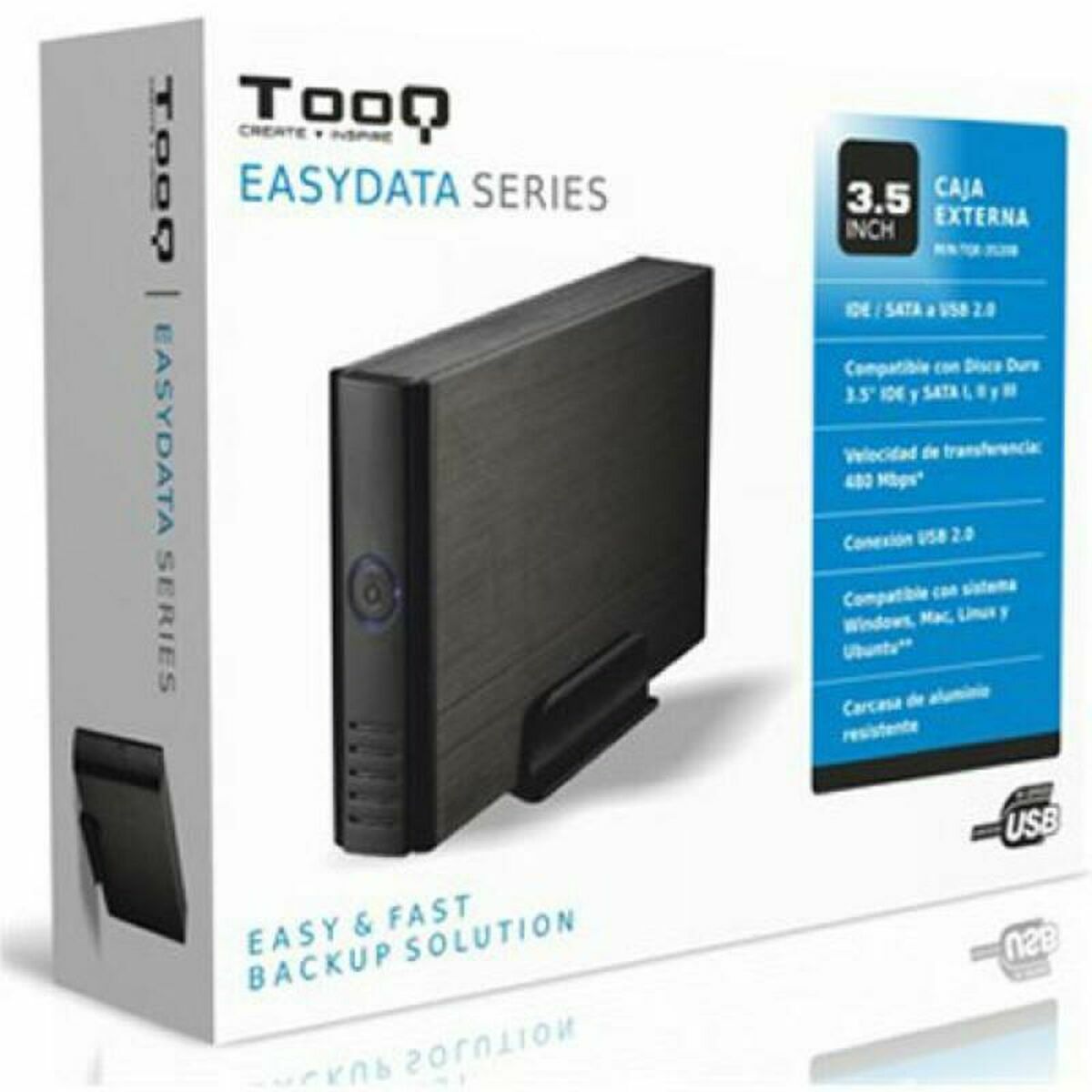 External Box TooQ TQE-3520B HD 3.5″ IDE / SATA III USB 2.0 Black 3,5″