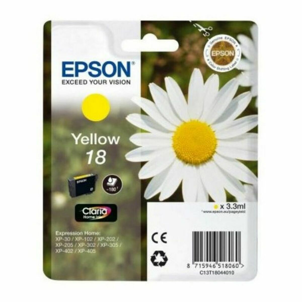 Compatible Ink Cartridge Epson Cartucho Epson 18 amarillo Yellow Compatible Ink Cartridge Epson Cartucho Epson 18 amarillo Yellow