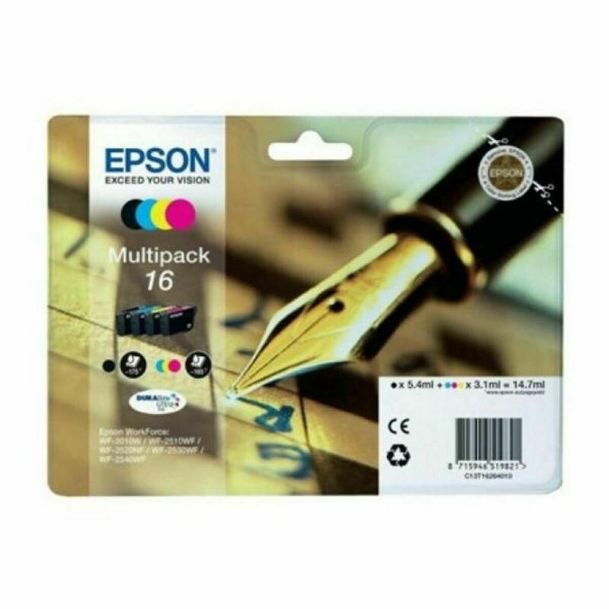 Compatible Ink Cartridge Epson C13T16264012 Yellow Black Cyan Magenta Compatible Ink Cartridge Epson C13T16264012 Yellow Black Cyan Magenta