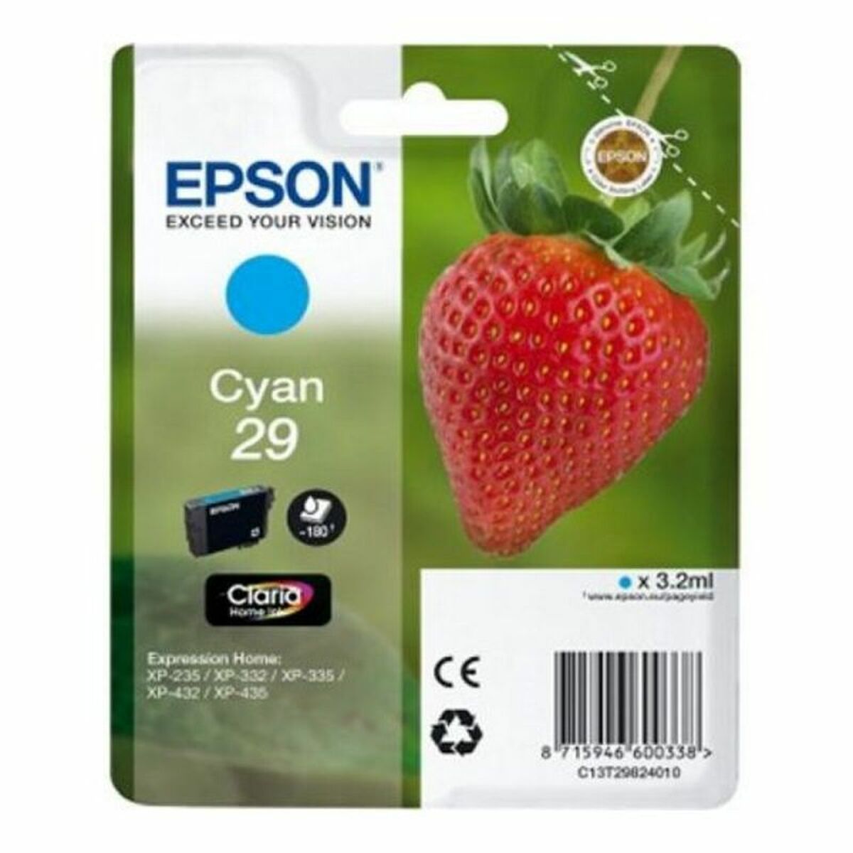 Compatible Ink Cartridge Epson C13T29824022 Cyan Compatible Ink Cartridge Epson C13T29824022 Cyan