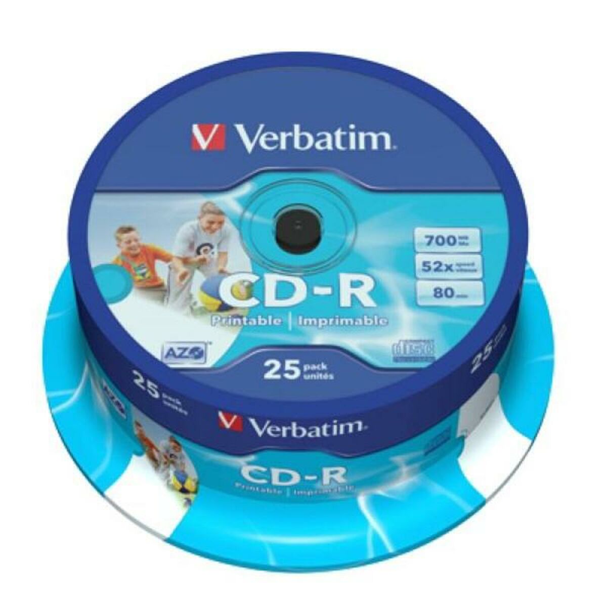 Printable CD-R Verbatim 43439 700 MB 52x 25 pcs 700 MB Printable CD-R Verbatim 43439 700 MB 52x 25 pcs 700 MB