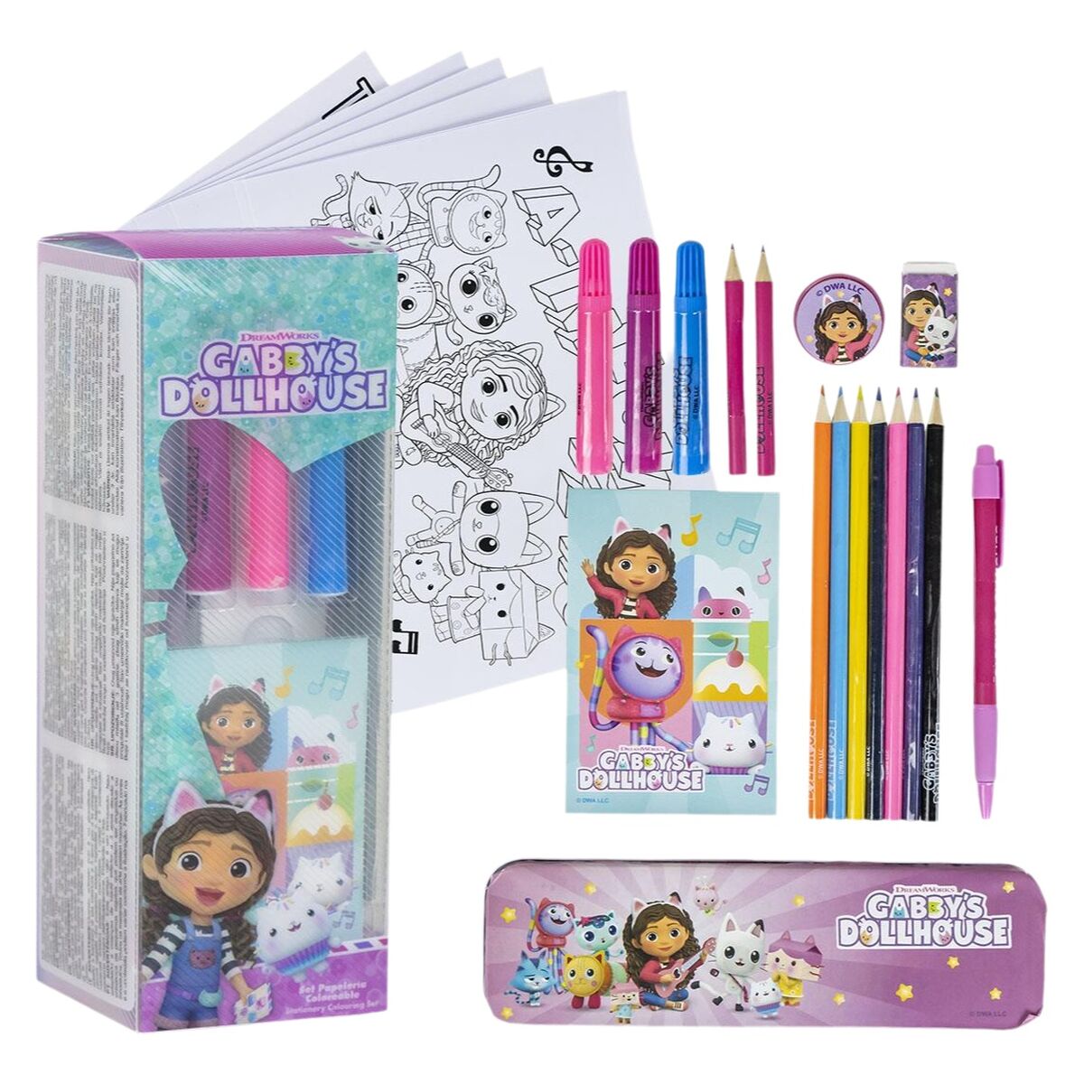 Stationery Set Gabby’s Dollhouse Pink 24 Pieces