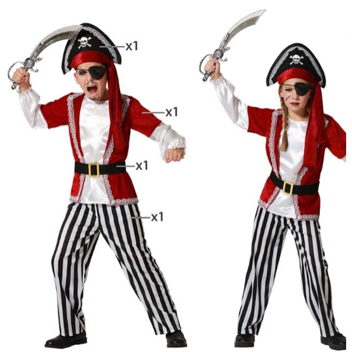 Costume for Children Multicolour Pirates Costume for Children Multicolour Pirates