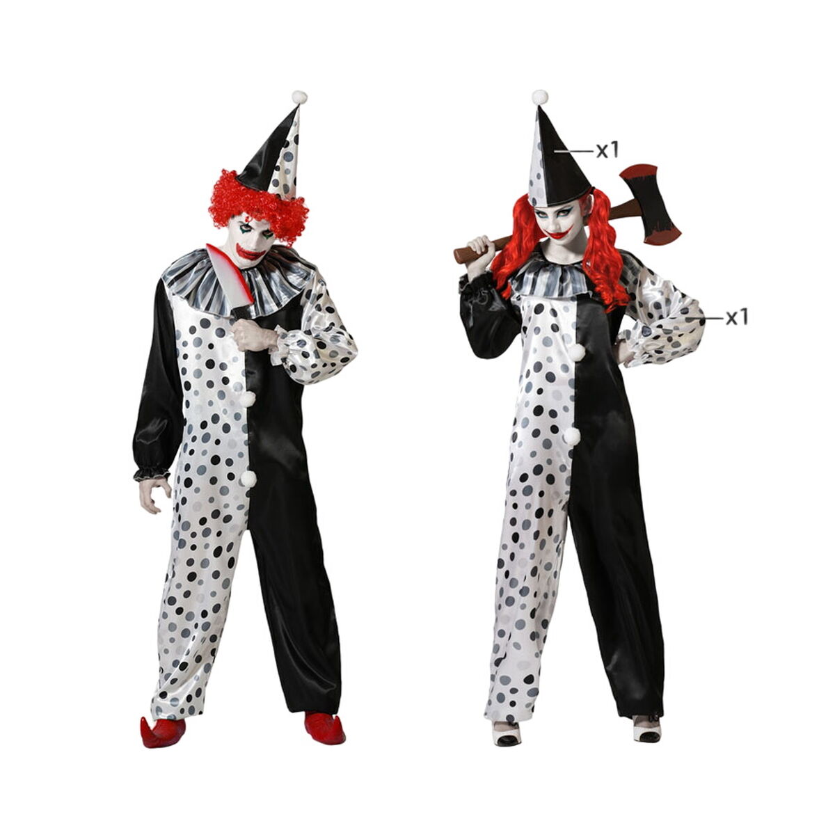 Costume for Adults Grey Male Clown Adults unisex Costume for Adults Grey Male Clown Adults unisex