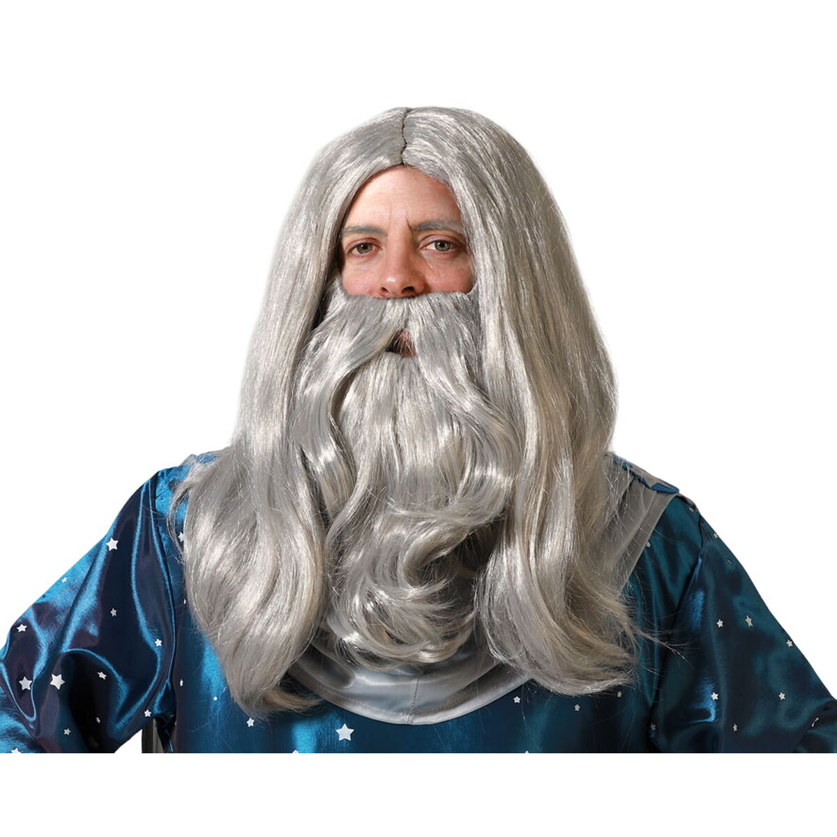 Wig with beard Wizard Grey Wig with beard Wizard Grey