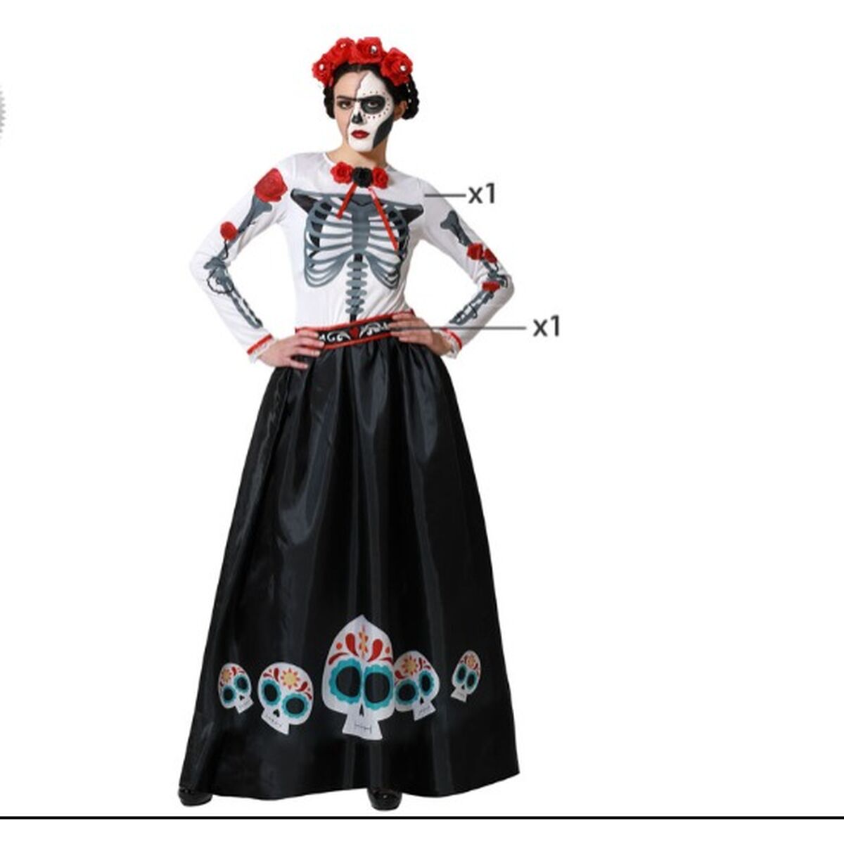 Costume Skeleton Mexican Multicolour Costume Skeleton Mexican Multicolour