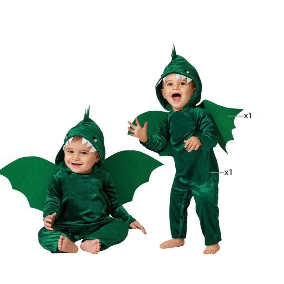 Costume for Babies Dragon Green Costume for Babies Dragon Green