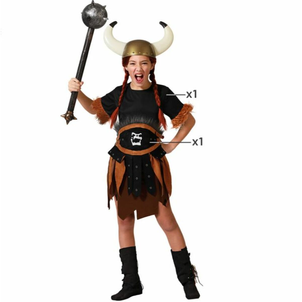 Costume for Children Female Viking Girl Costume for Children Female Viking Girl