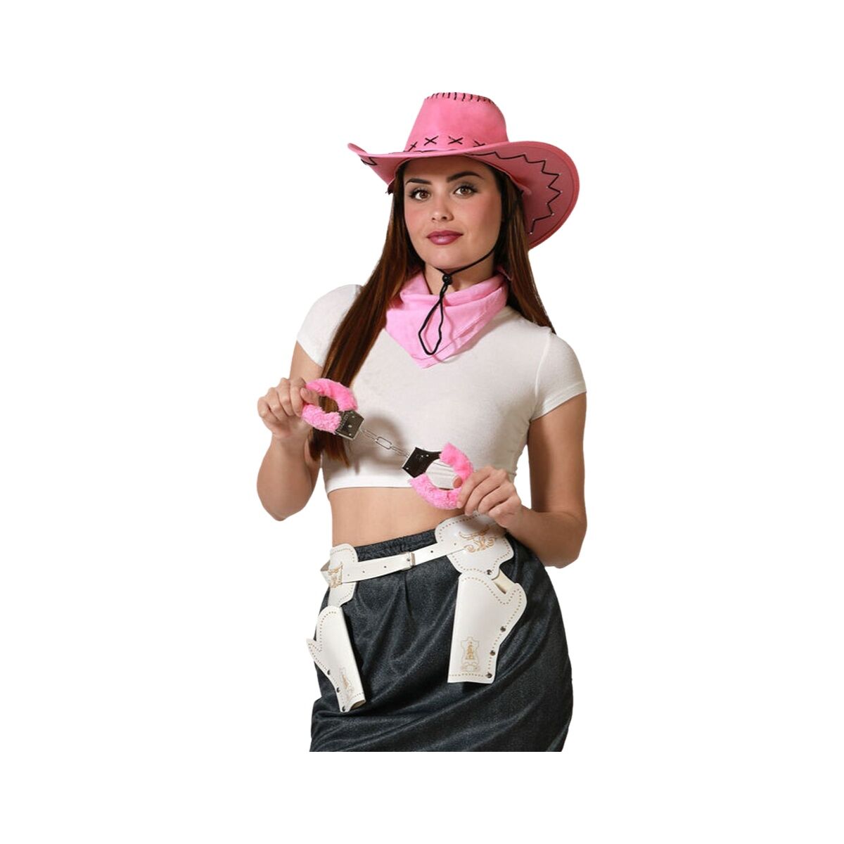 Costume for Adults Cowgirl Cowboy One size (4 Units) Costume for Adults Cowgirl Cowboy One size (4 Units)
