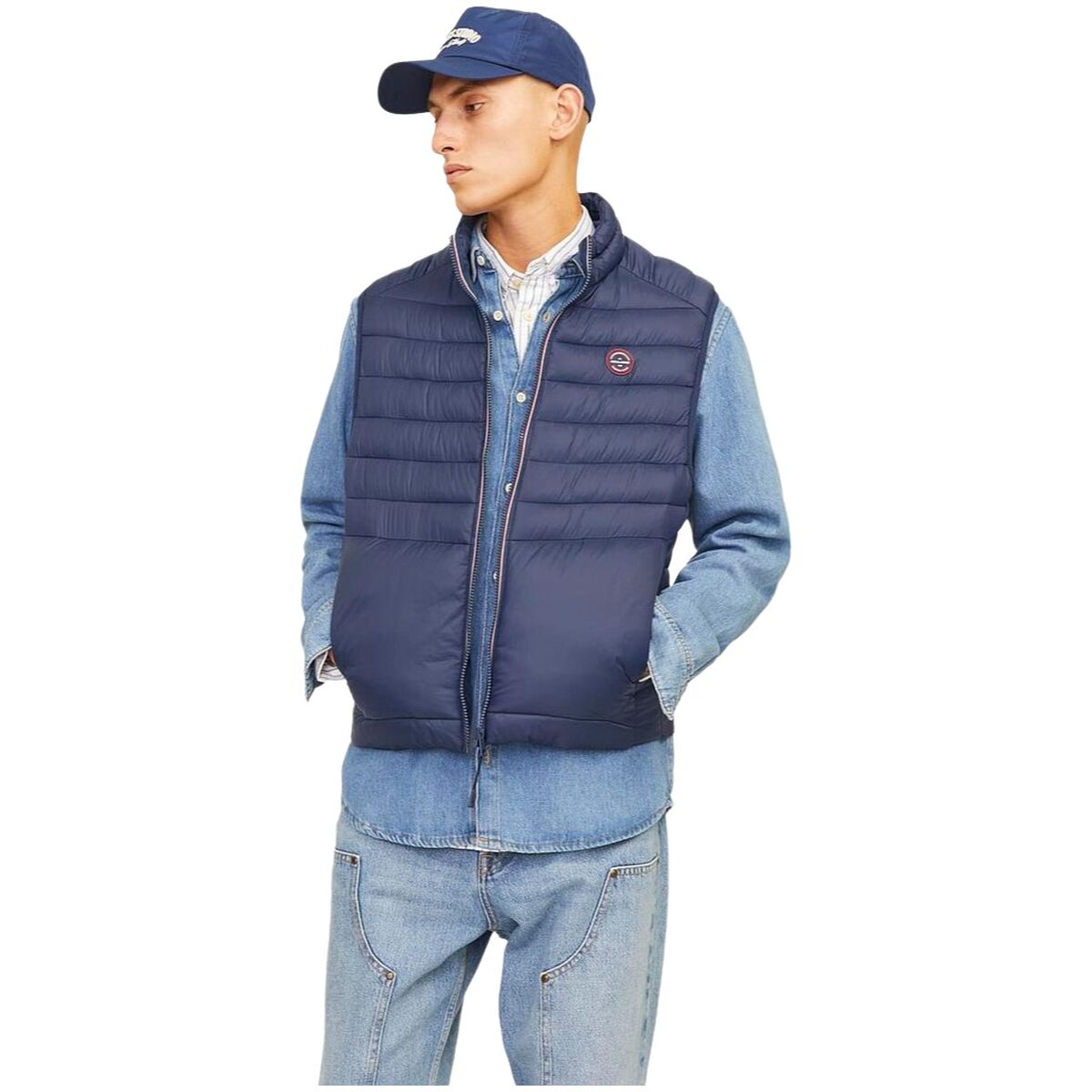 Men’s Quilted Gilet Jack & Jones JJESPRINT BODYWARMER COLLAR NOOS 12258457 Navy Blue