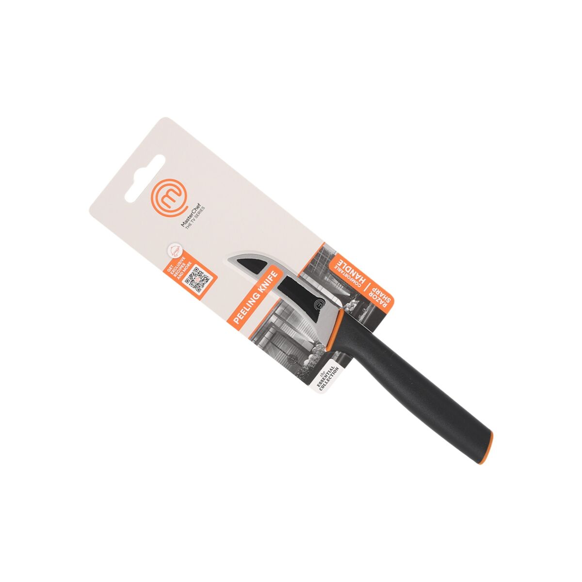Peeler Knife MasterChef Black Silver Stainless steel 7,5 cm (12 Units)