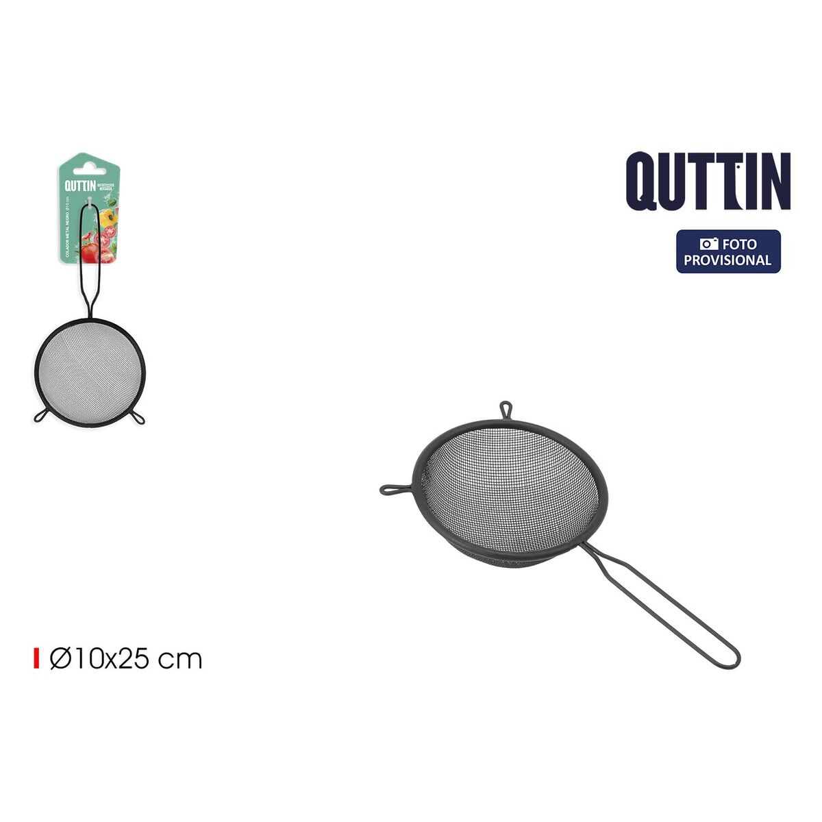Strainer Quttin Black Metal  10 cm (24 Units)