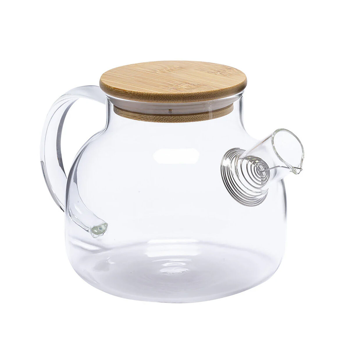 Teapot La Mediterrnea Brown Transparent Bamboo Borosilicate Glass 1 L (12 Units)