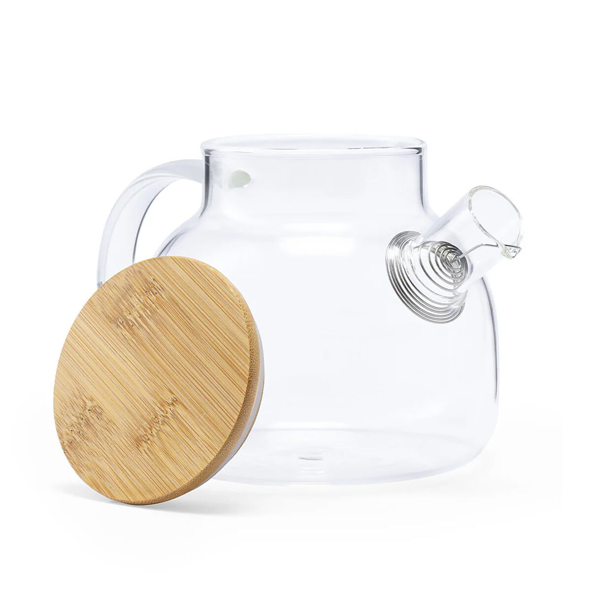 Teapot La Mediterrnea Brown Transparent Bamboo Borosilicate Glass 1 L (12 Units)