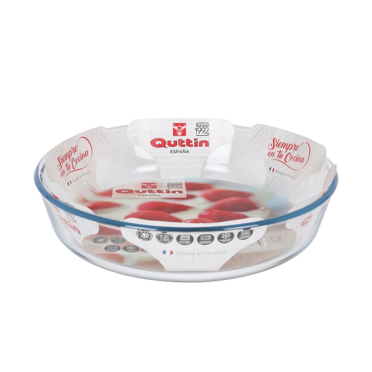 Oven Dish Quttin Glass 2,3 L ø 26 x 5,9 cm (6 Units)