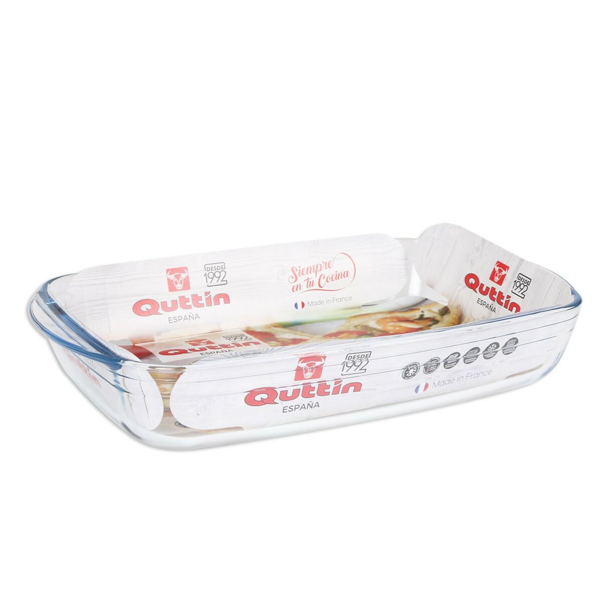 Oven Dish Quttin   Transparent Glass Rectangular 4,2 L 38,8 x 23,9 x 6,6 cm (6 Units)