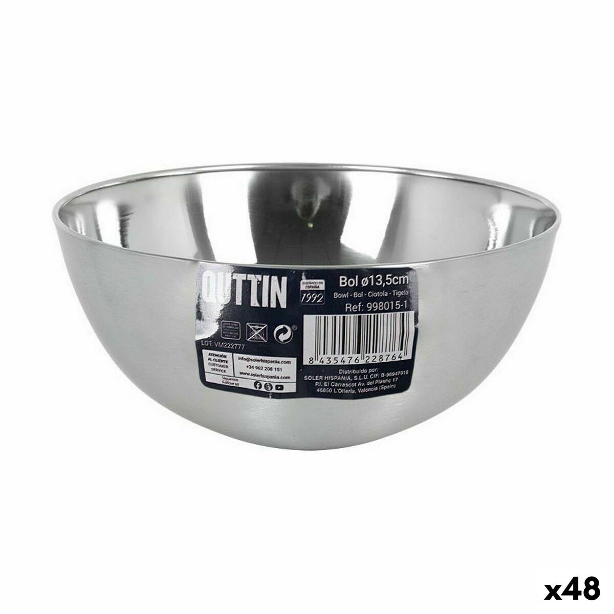 Bowl Quttin Steel Ã 13 x 6,2 cm (48 Units)