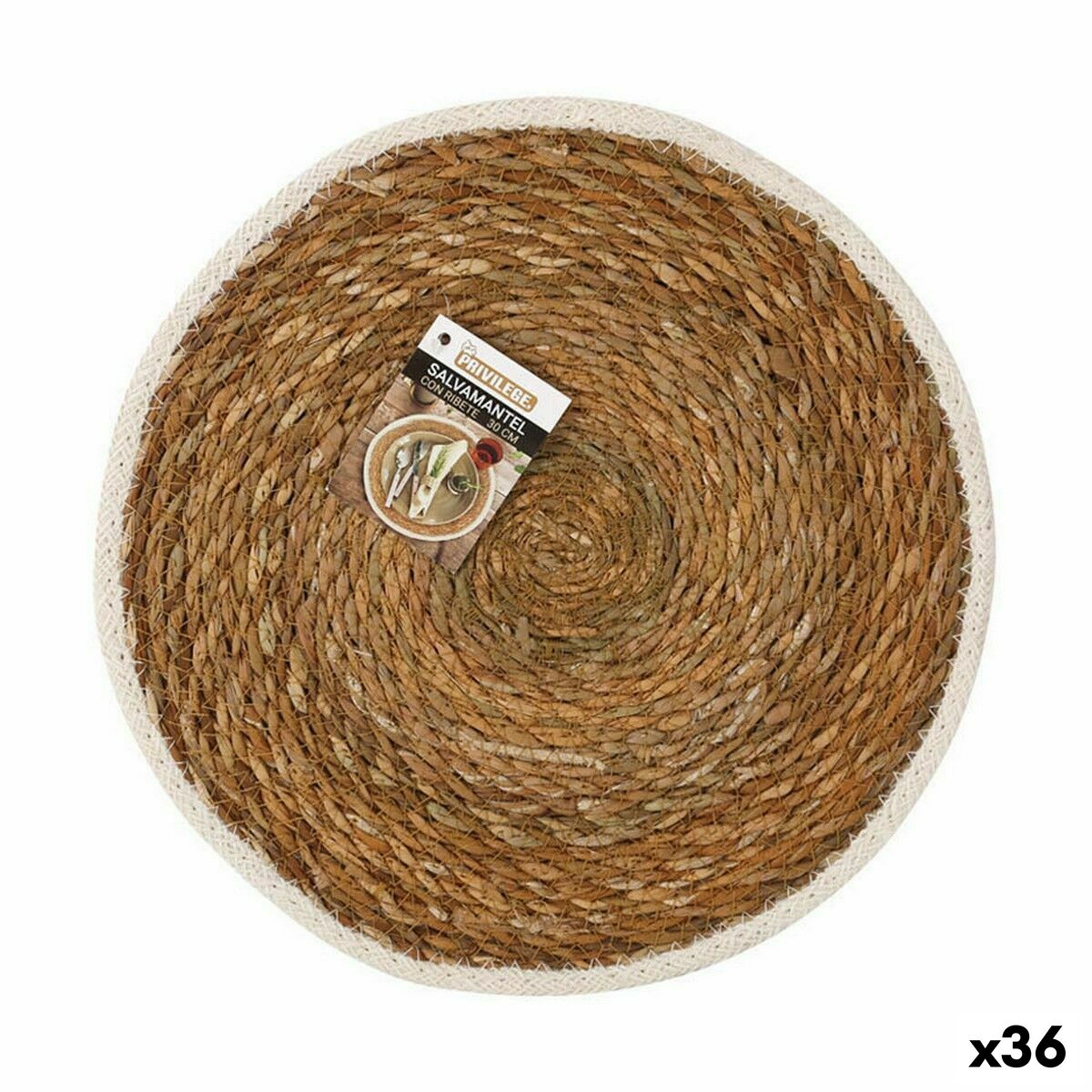 Table Mat Privilege Marine algae Brown Ø 30 cm (36 Units) Table Mat Privilege Marine algae Brown Ø 30 cm (36 Units)