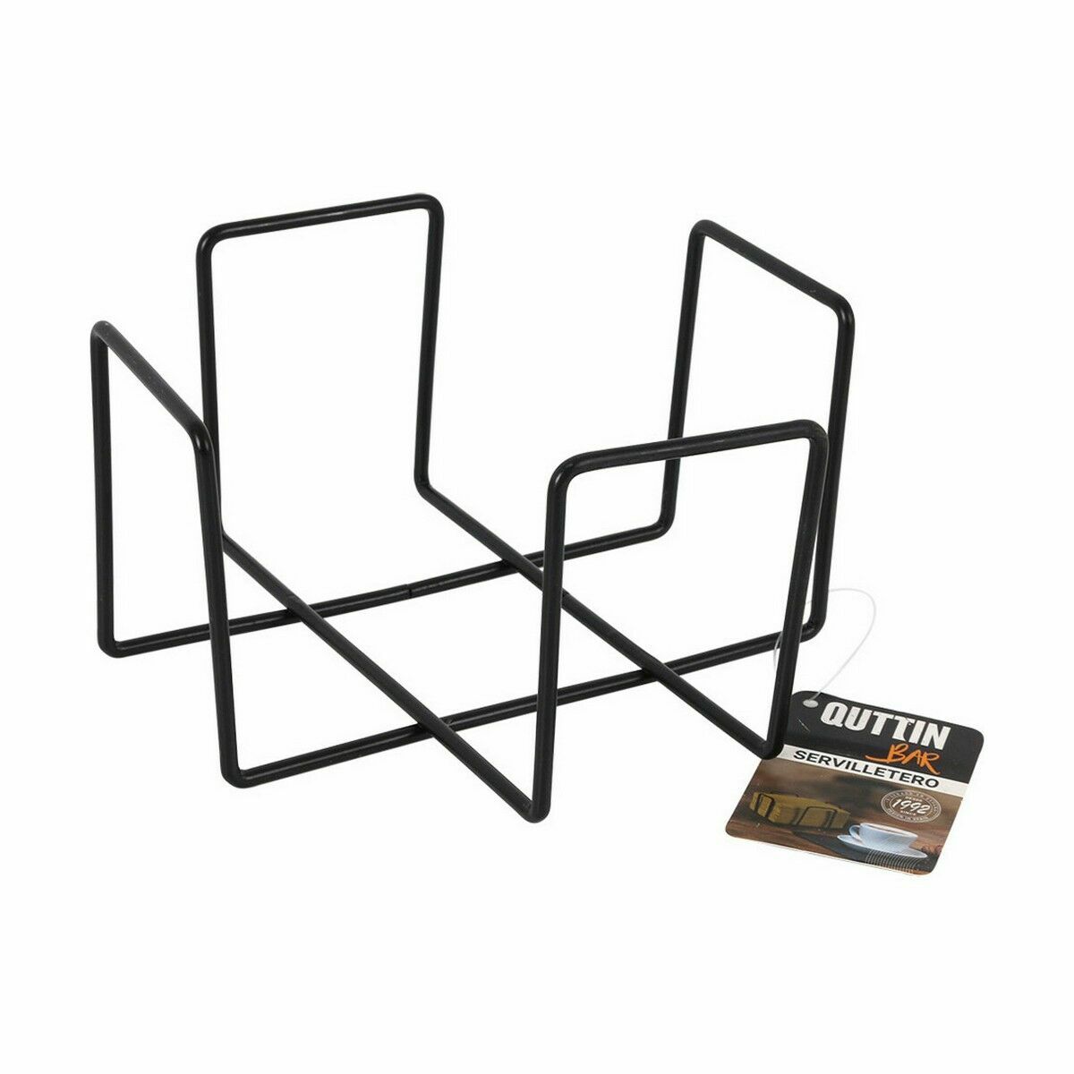 Napkin holder Quttin Black 17,5 x 17,5 x 9,5 cm (12 Units)