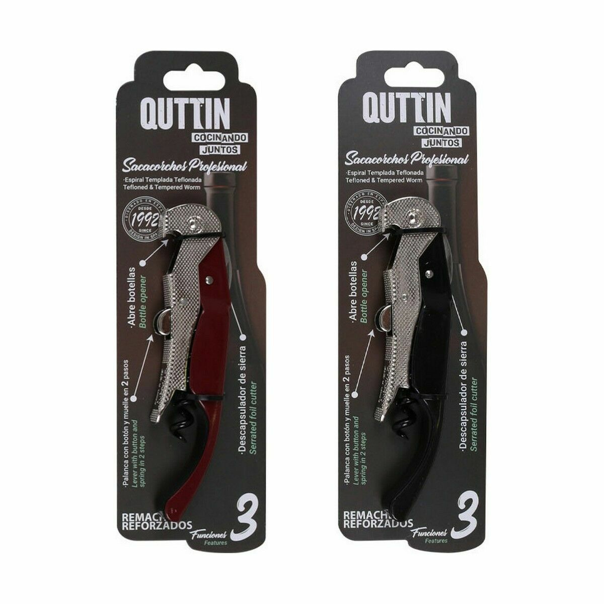 Waiter’s friend bottle opener Quttin 12,5 x 3 cm (24 Units)