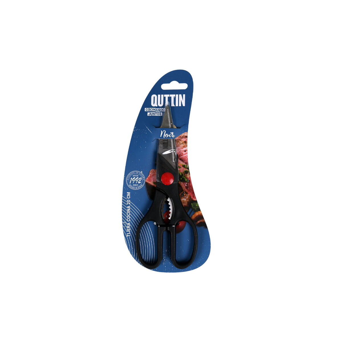 Kitchen Scissors Quttin Noir 20 cm 21 x 8 x 1 cm (24 Units)