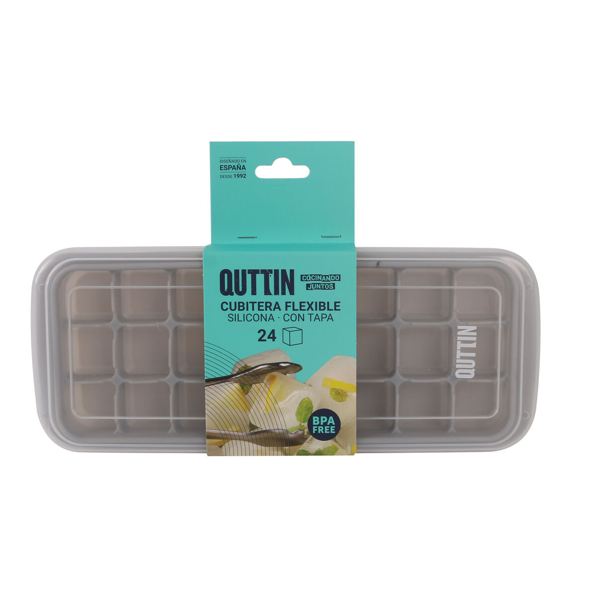 Ice Cube Mould Quttin Silicone 24 x 10 x 2,5 cm (24 Units)
