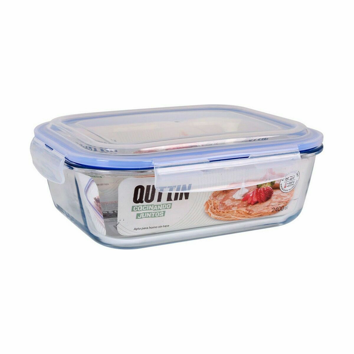 Hermetic Lunch Box Quttin Rectangular 2,4 L (4 Units)