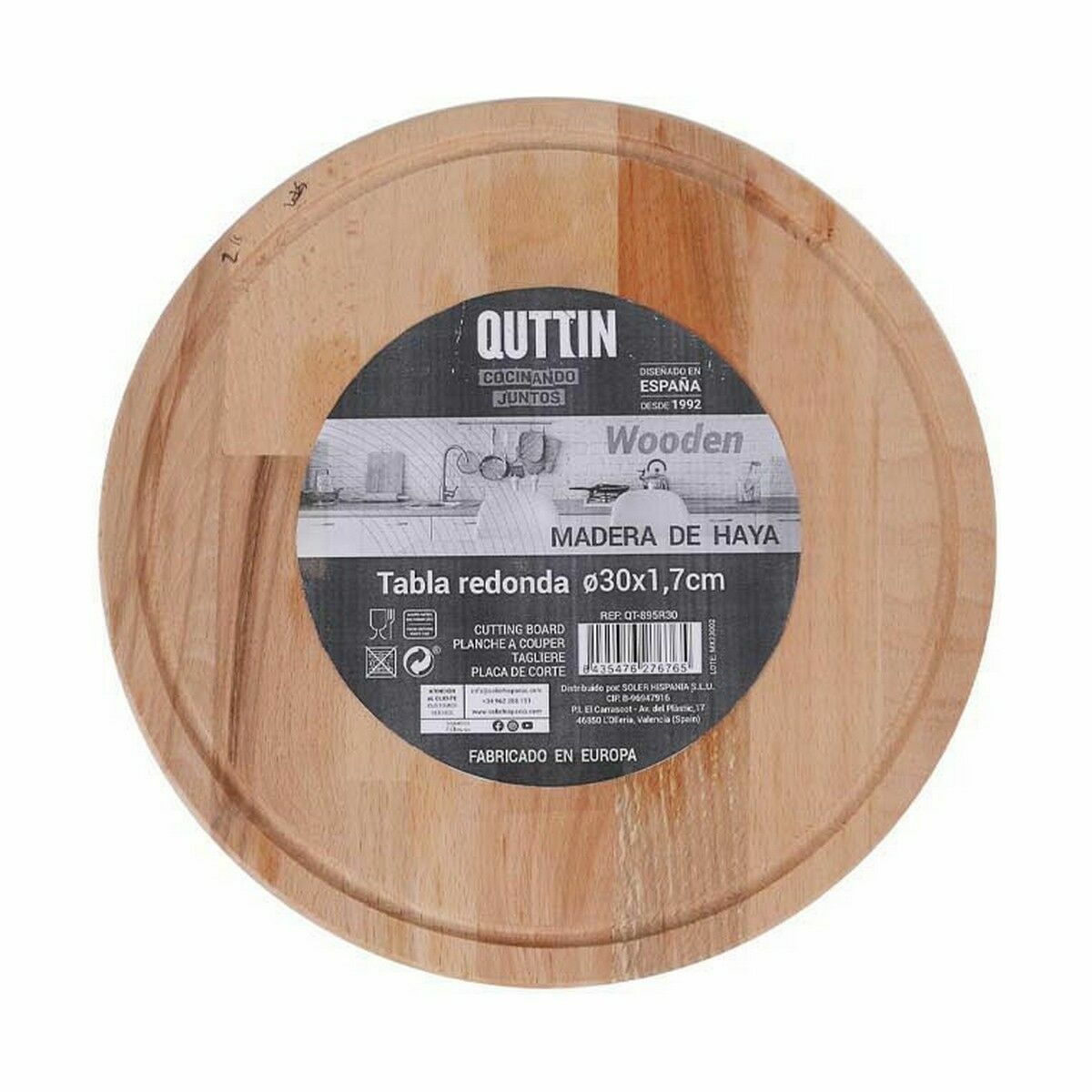 Serving board Quttin Quttin Circular Ø 30 x 1,7 cm (8 Units)