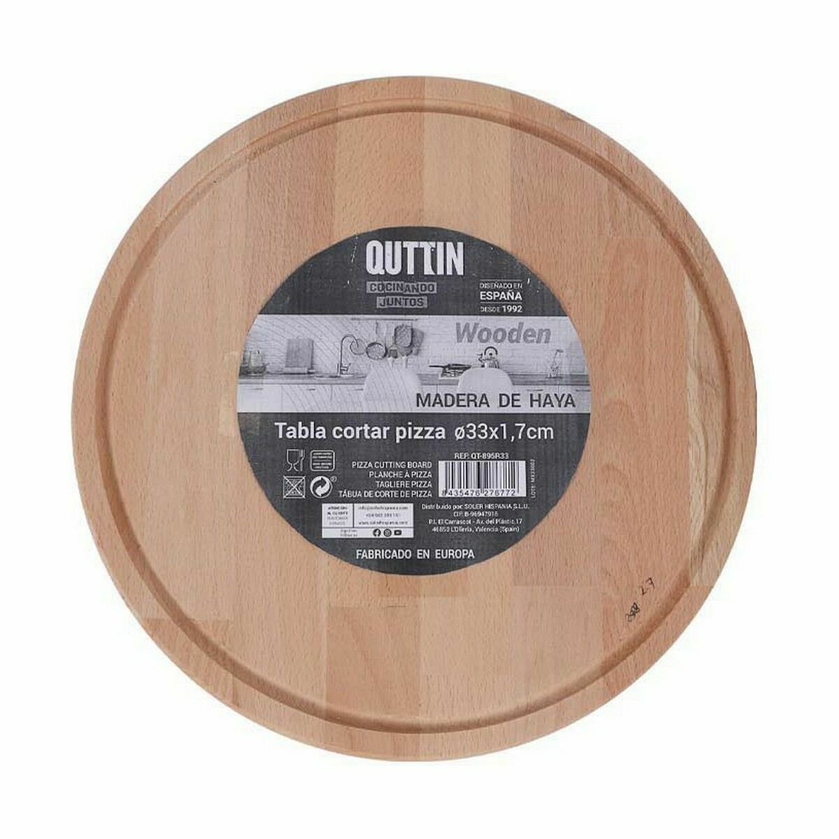 Serving board Quttin Quttin Circular Ø 33 x 1,7 cm (6 Units)