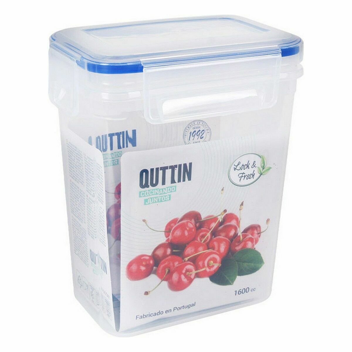 Hermetic Lunch Box Quttin 1,6 L Rectangular 15 x 10 x 18 cm (12 Units)
