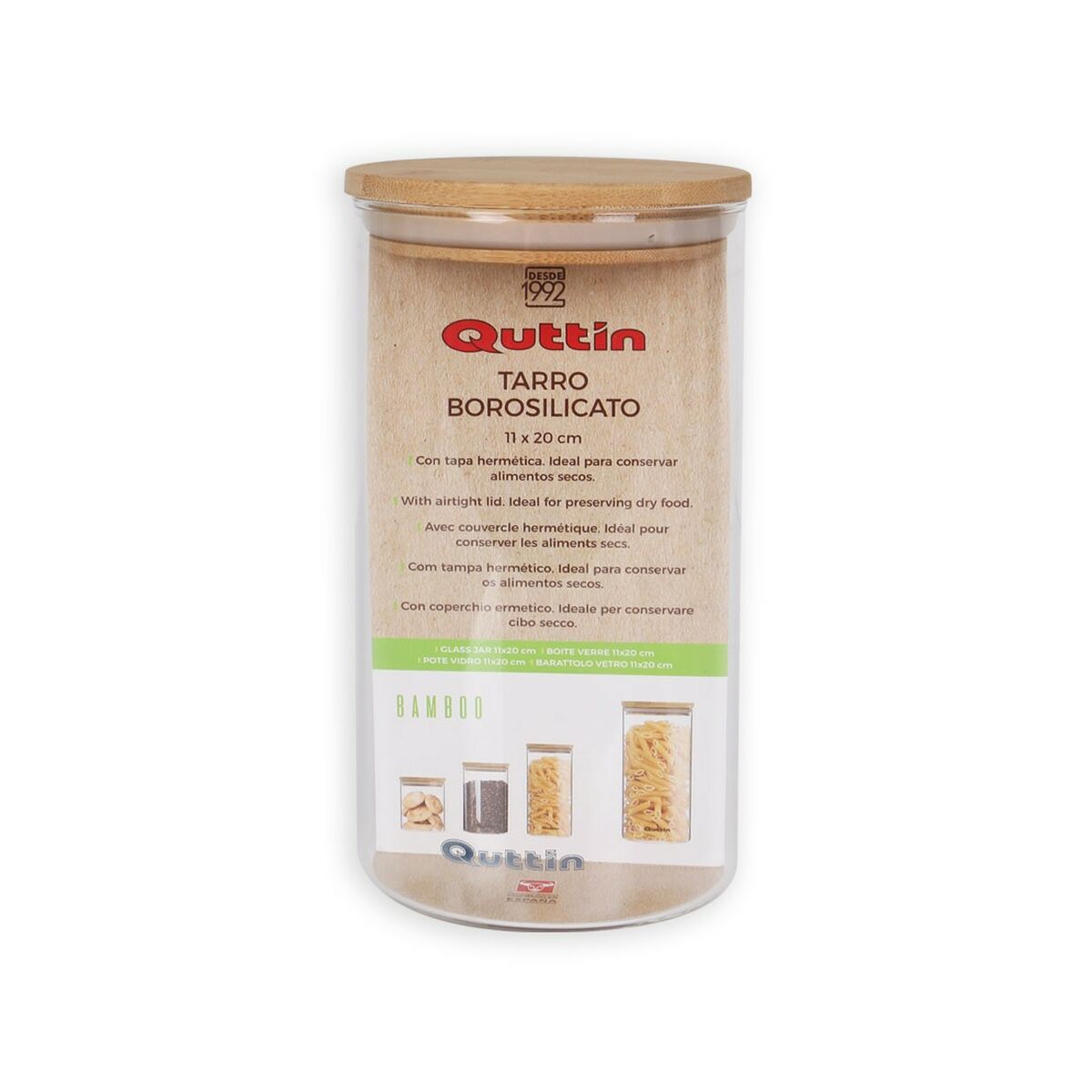 Jar Quttin Silicone Borosilicate Glass 1,45 L (12 Units)