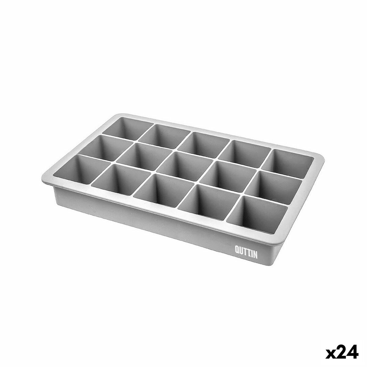 Ice Cube Mould Quttin Flexible Silicone 18,2 x 11,5 x 3,5 cm (24 Units)