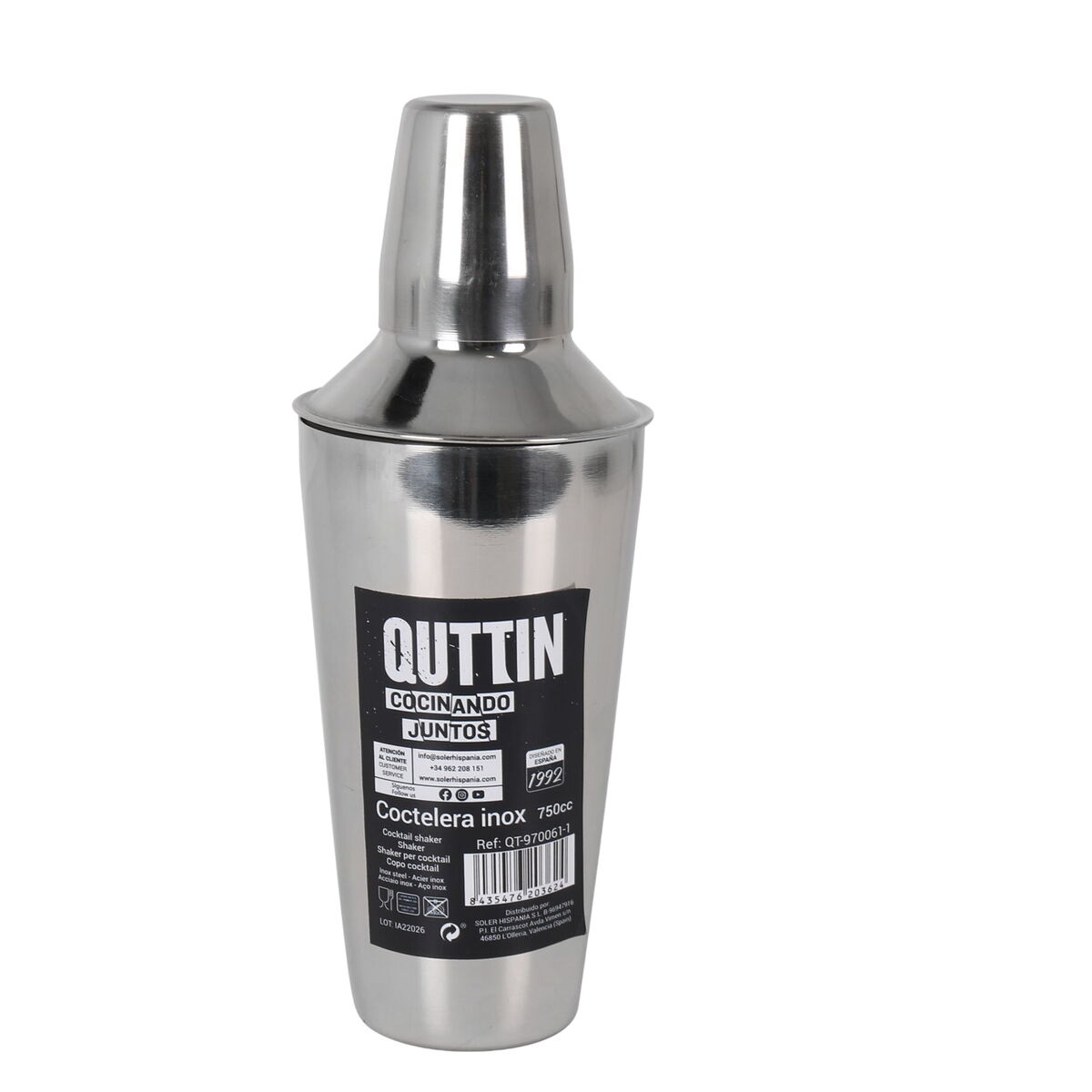 Cocktail Maker Quttin Stainless steel 750 ml Ã¸ 9,2 x 25,6 cm (12 Units)