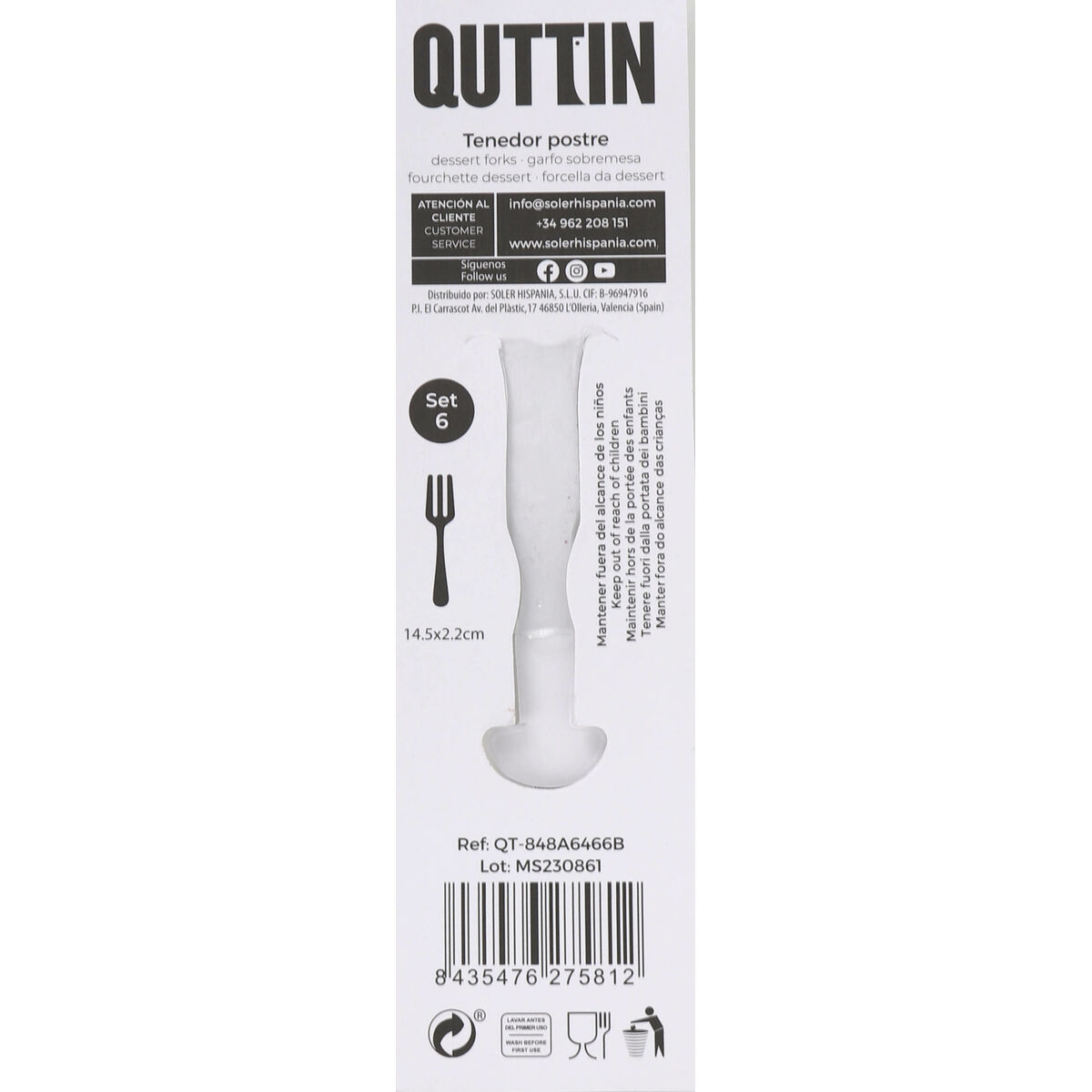 Fork Quttin Antartica 6 Pieces (12 Units)