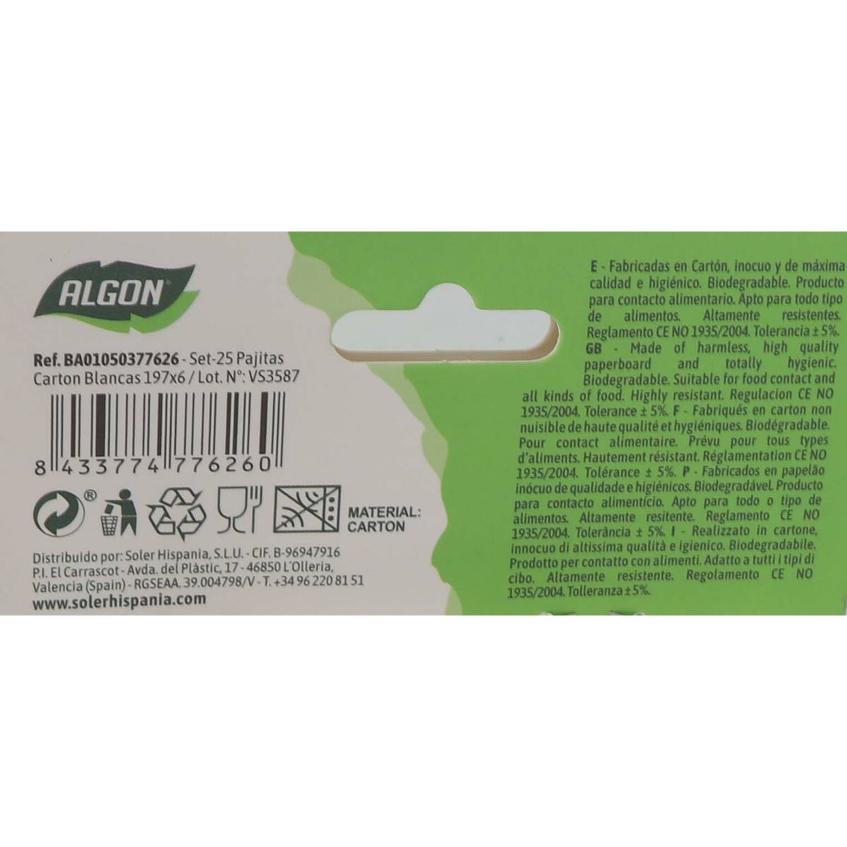Reusable Drinking Straw Algon 19,7 x 0,6 cm 25 Pieces 24 Units