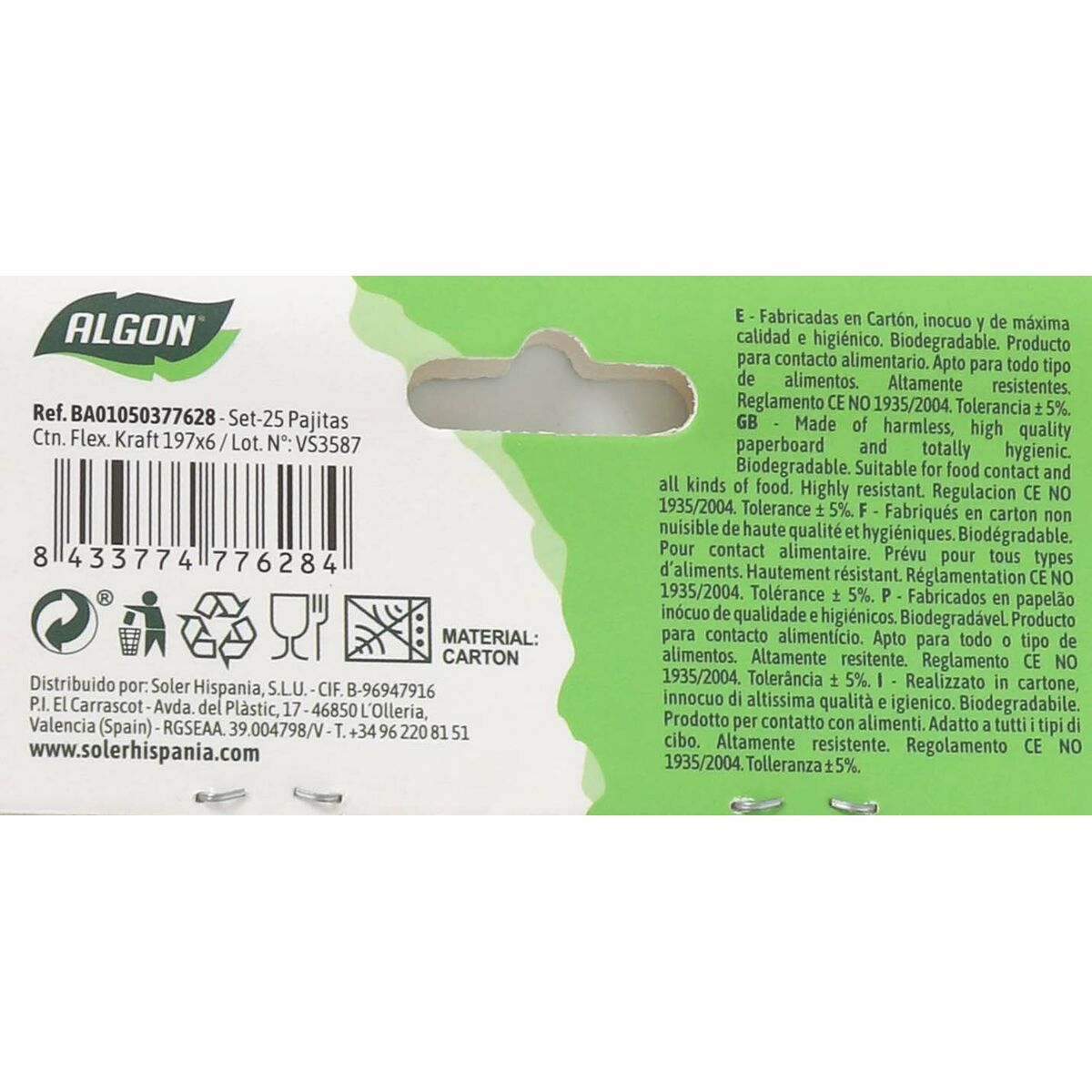 Reusable Drinking Straw Algon 19,7 x 0,6 cm 25 Pieces 24 Units