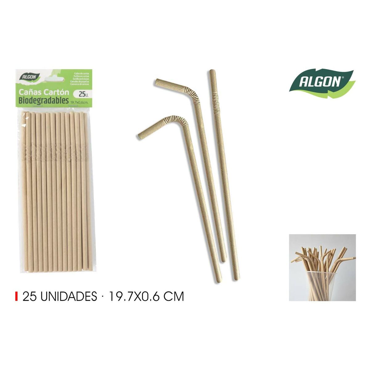 Reusable Drinking Straw Algon 19,7 x 0,6 cm 25 Pieces 24 Units