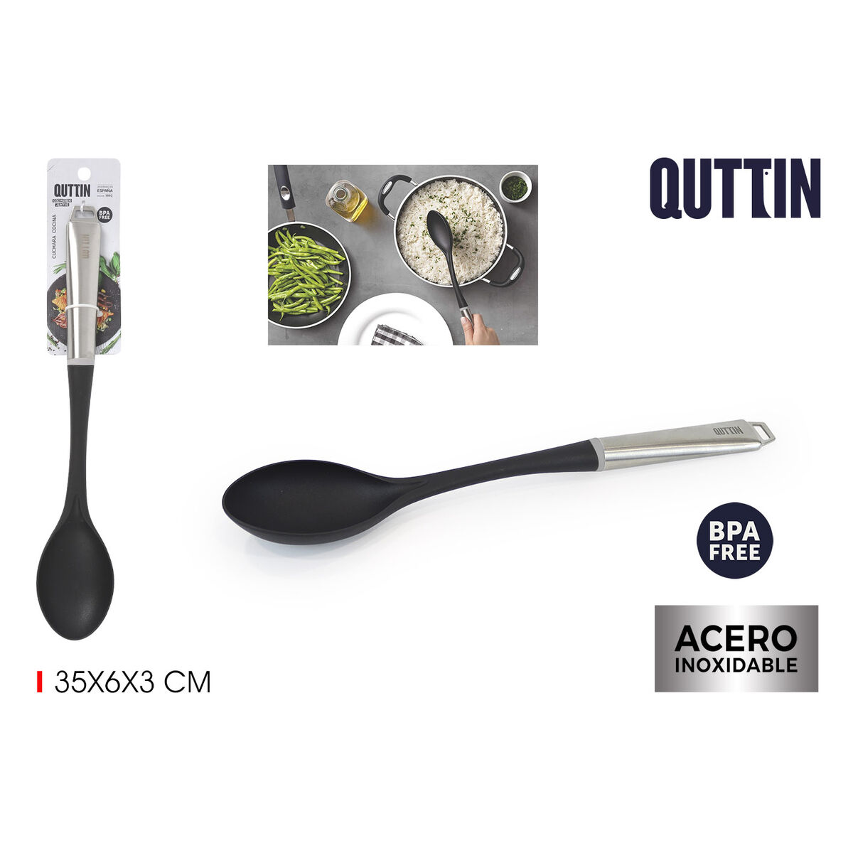 Spoon Quttin Steel 35 x 6 x 3 cm (30 Units)