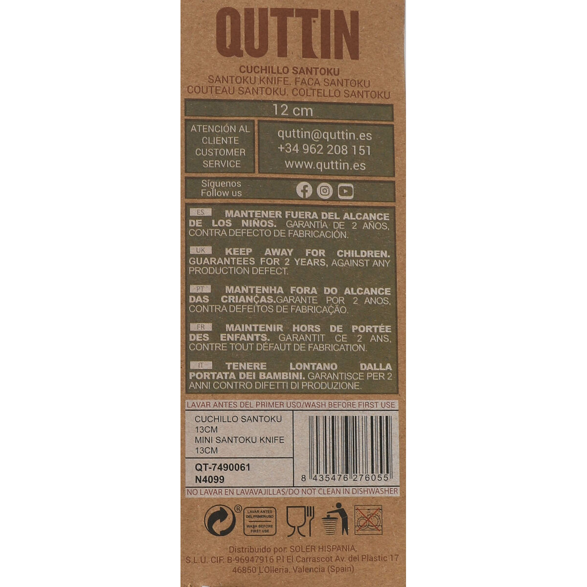 Kitchen Knife Quttin Terra 13 cm (36 Units)