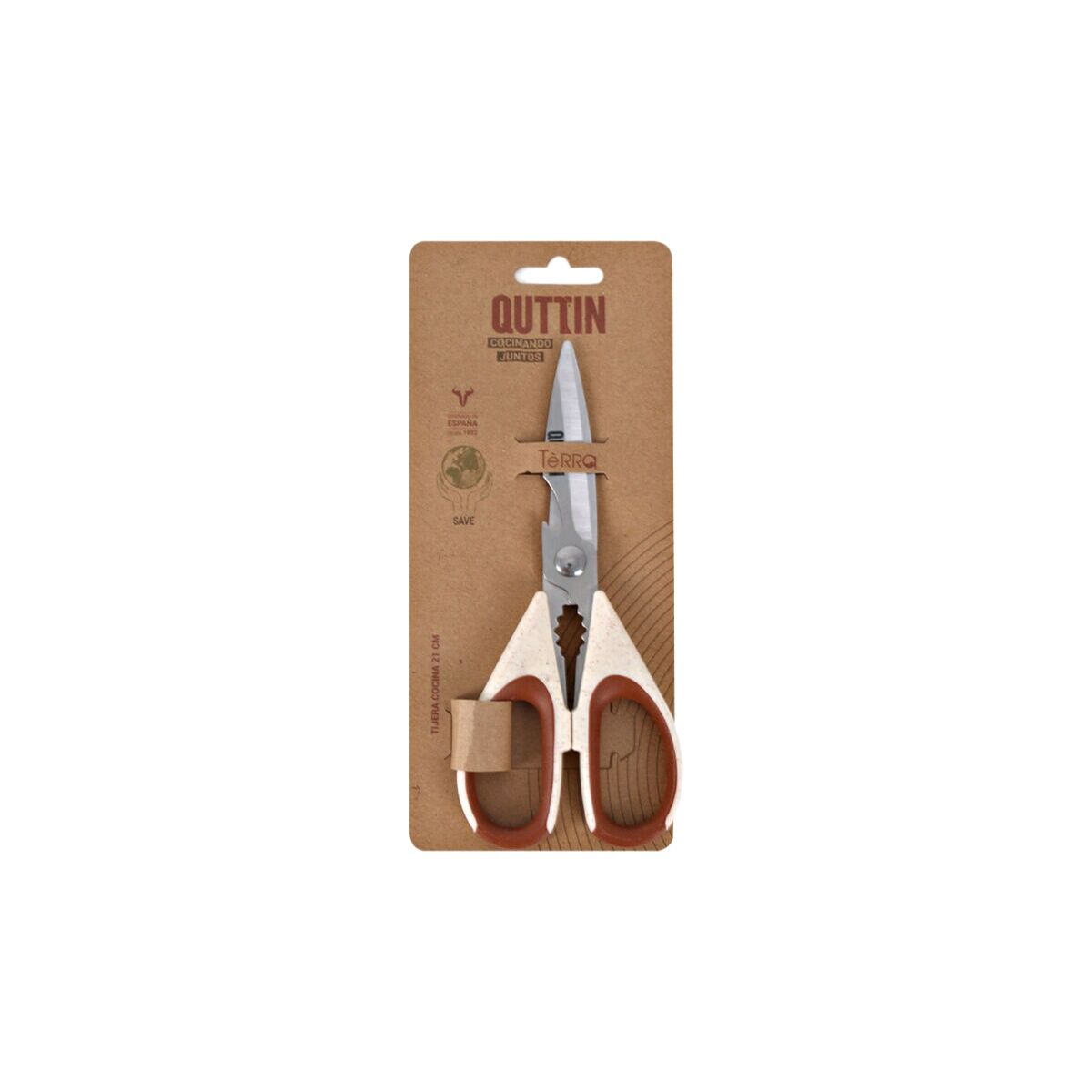 Kitchen Scissors Quttin Terra 21 cm 2,5 mm (16 Units)