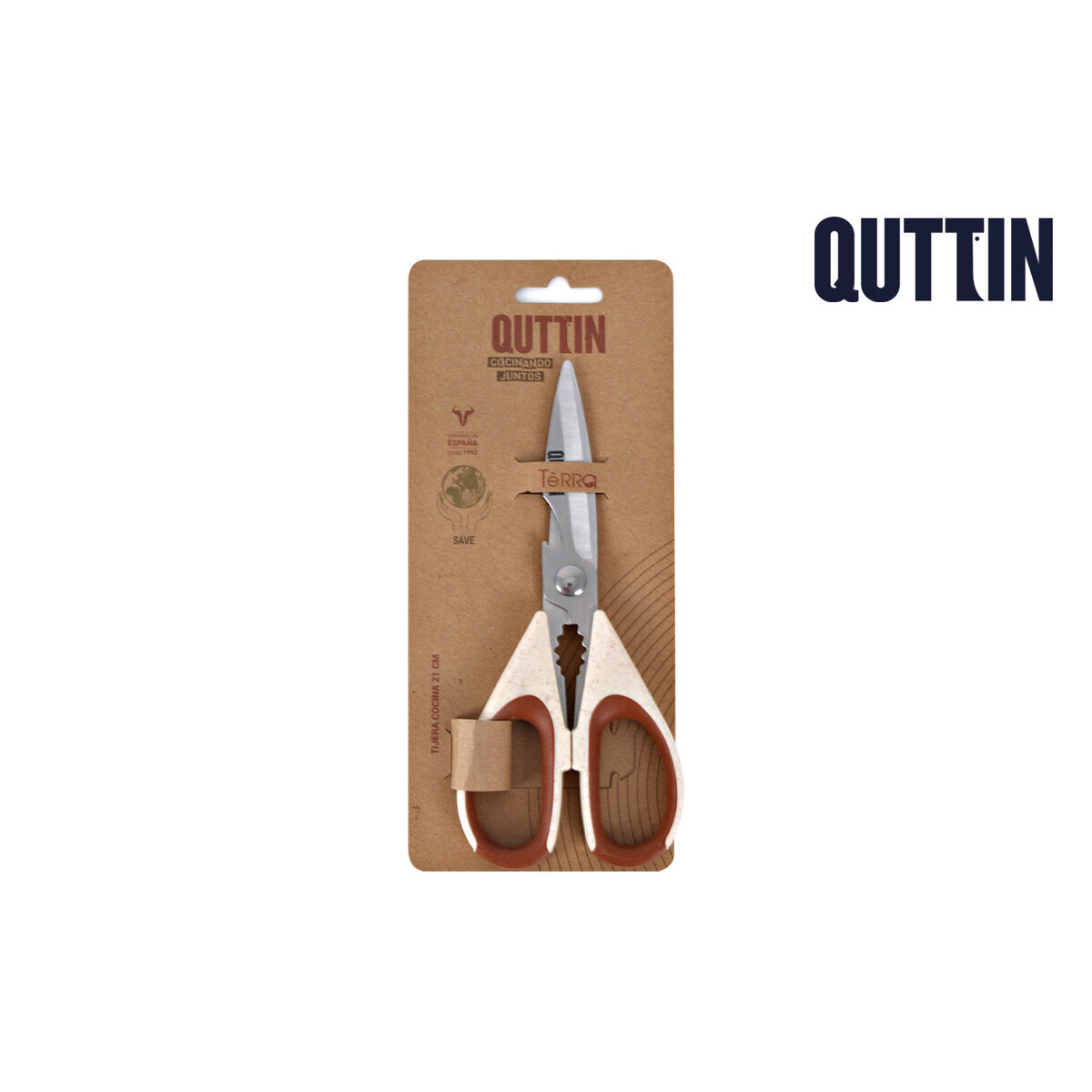 Kitchen Scissors Quttin Terra 21 cm 2,5 mm (16 Units)