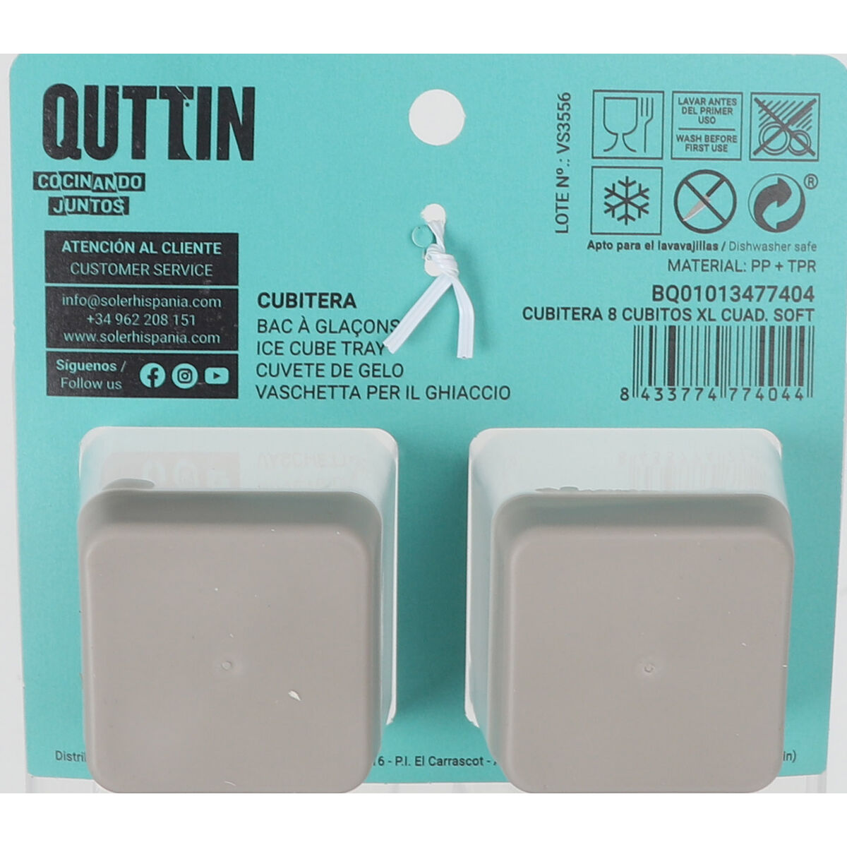 Ice Cube Mould Quttin 27 x 13 x 5 cm (18 Units)