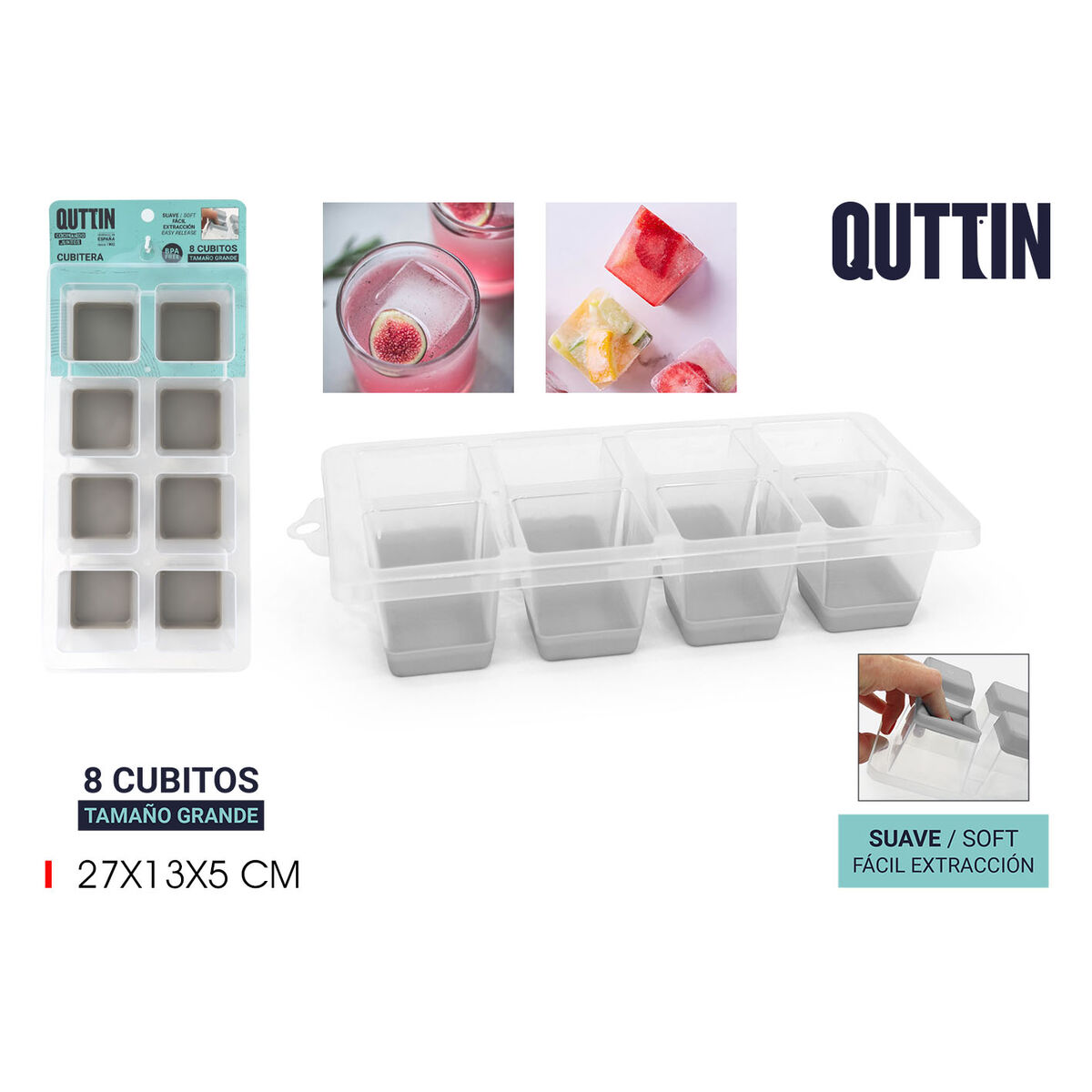 Ice Cube Mould Quttin 27 x 13 x 5 cm (18 Units)