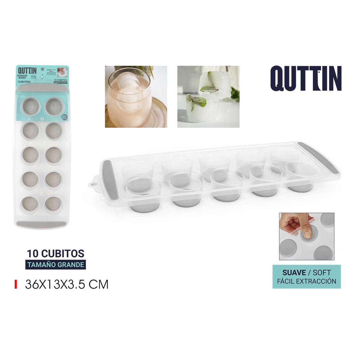 Ice Cube Mould Quttin 36 x 13 x 3,5 cm (18 Units)