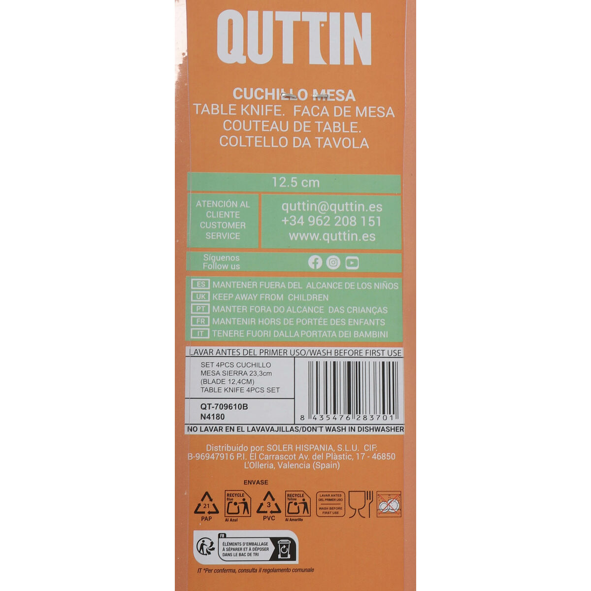 Table spoon Quttin YVORY 4 Pieces (18 Units)