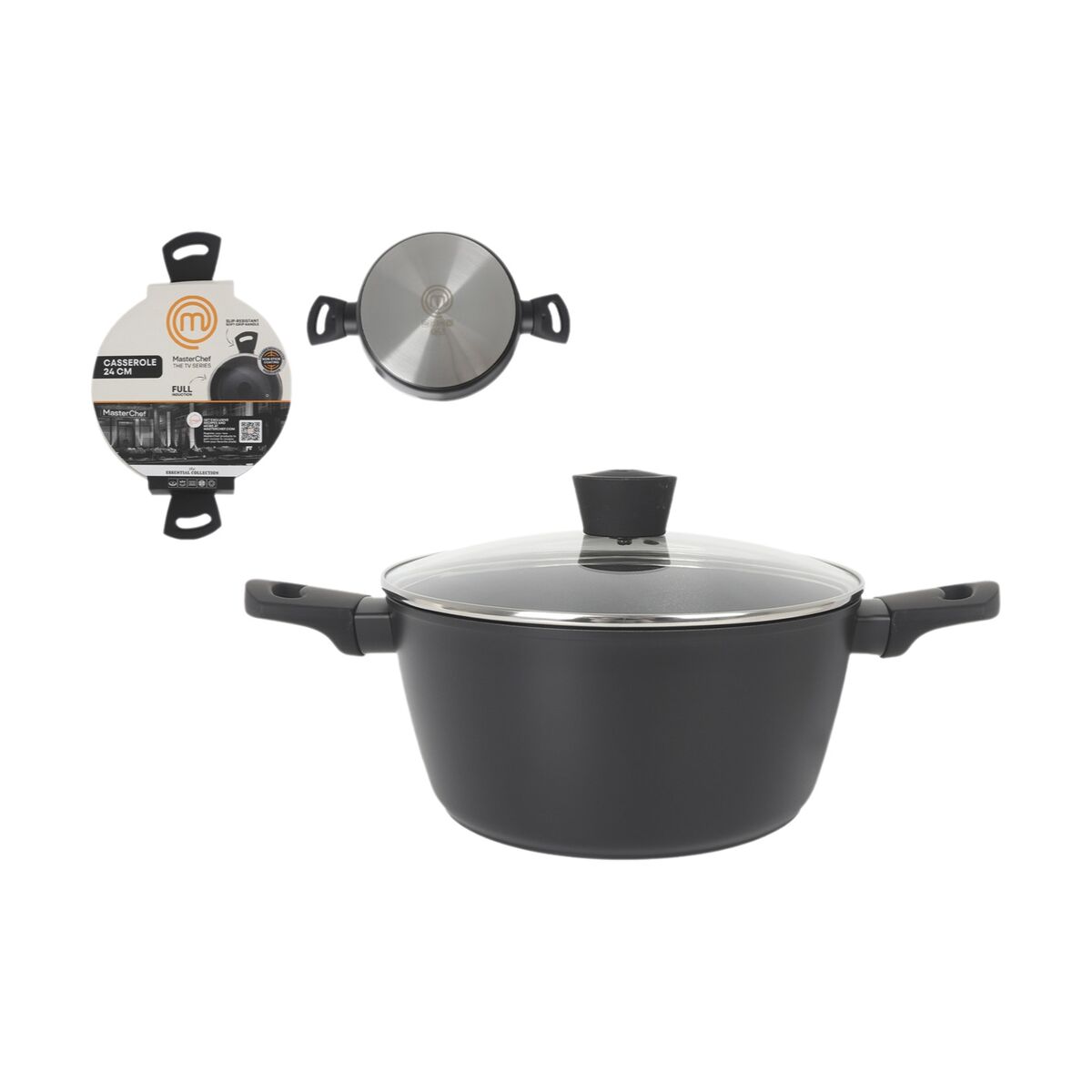 Casserole with lid MasterChef 24 cm (4 Units)