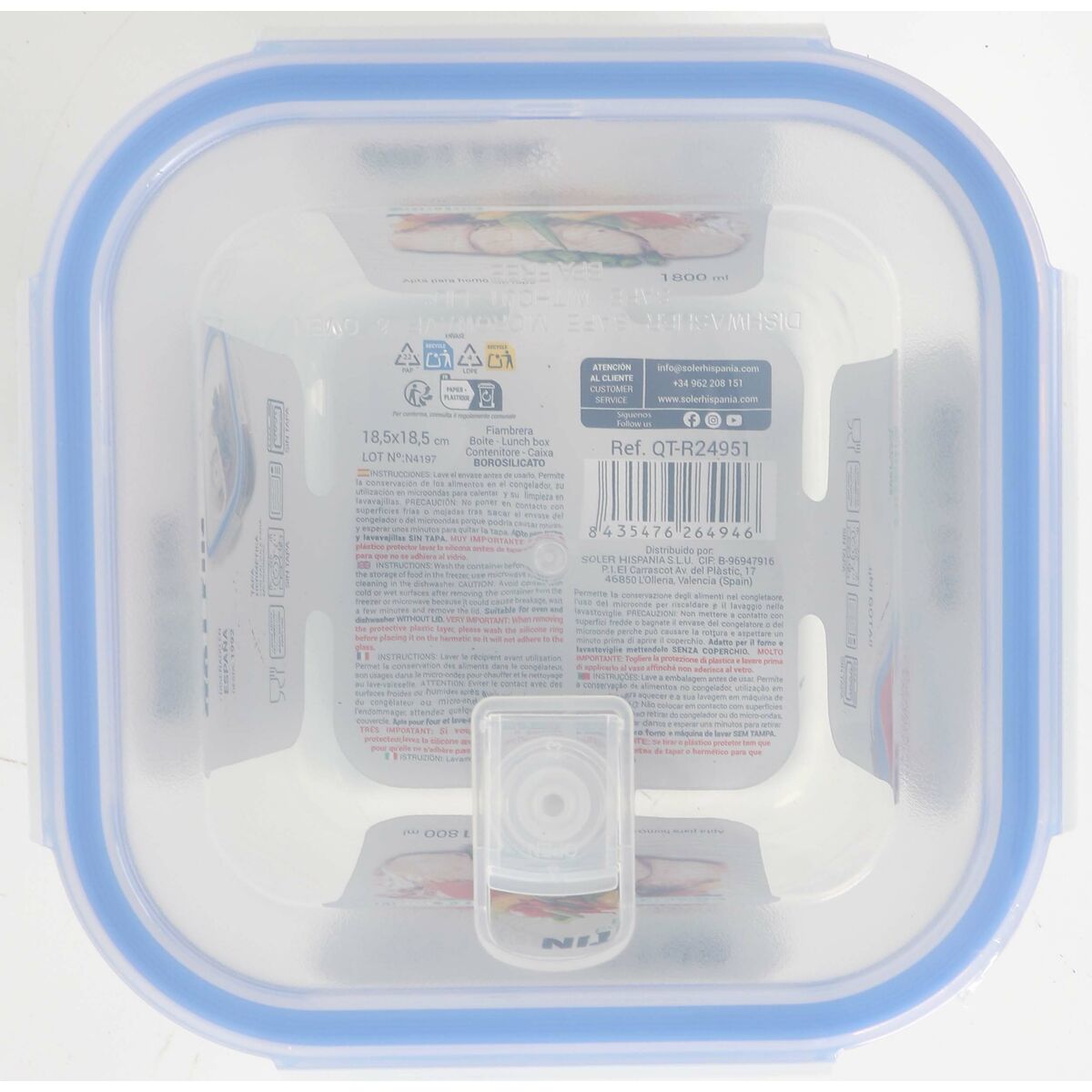 Lunch box Quttin Squared 1,8 L (6 Units)