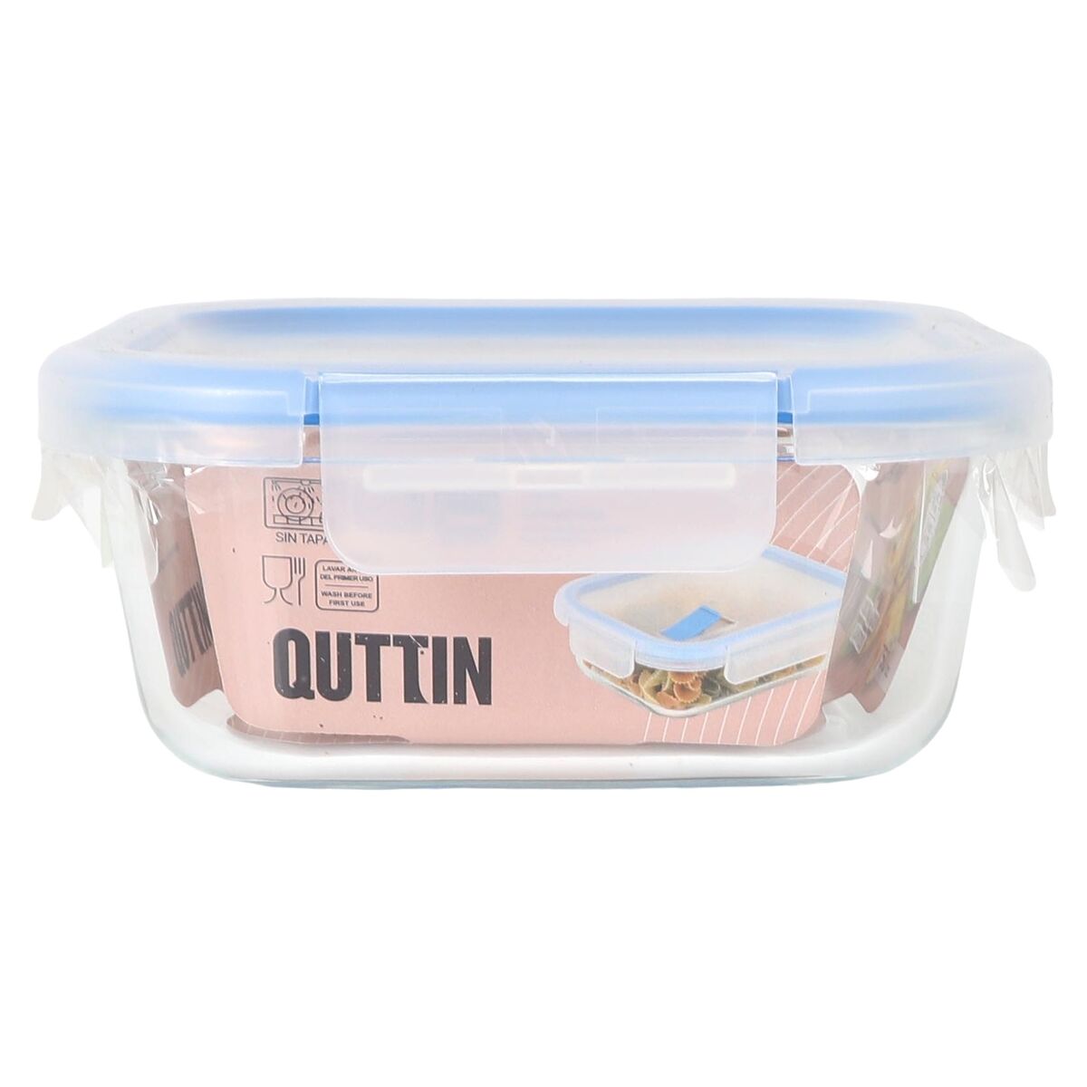 Hermetic Lunch Box Quttin Boho Transparent 750 ml (6 Units)